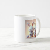 Charmantes 3D Osterhase mit festlichem Ei Kaffeetasse (VorderseiteRechts)