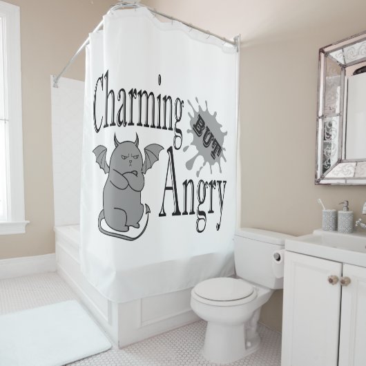 Charmantes, aber wütend kleines böses Zitat lustig Duschvorhang (Beispiel)