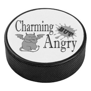 Charmantes, aber wütend kleines böses Zitat lustig Eishockey Puck