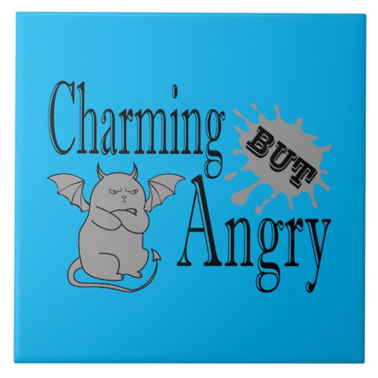 Charmantes, aber wütend kleines böses Zitat lustig Fliese (Vorderseite)
