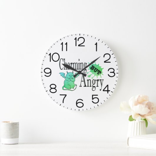 Charmantes, aber wütend kleines böses Zitat lustig Große Wanduhr (Zuhause)