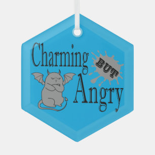 Charmantes, aber wütend kleines böses Zitat lustig Ornament Aus Glas