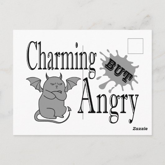 Charmantes, aber wütend kleines böses Zitat lustig Postkarte (Rückseite)