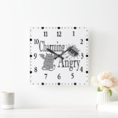 Charmantes, aber wütend kleines böses Zitat lustig Quadratische Wanduhr (Zuhause)
