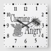 Charmantes, aber wütend kleines böses Zitat lustig Quadratische Wanduhr (Vorderseite)