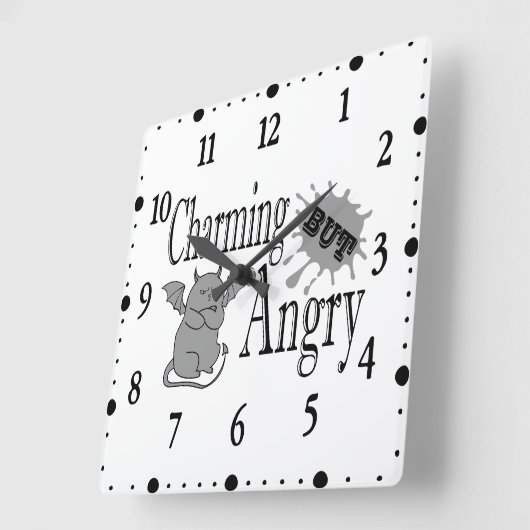 Charmantes, aber wütend kleines böses Zitat lustig Quadratische Wanduhr (Winkel)