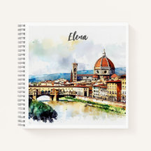 Charmantes Aquarellbild Florenz in Italien