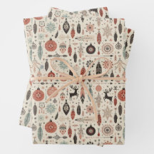 Charmantes Beige Weihnachtsfest und Rentier