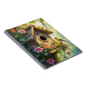 Charmantes Birdhouse Vibrann Sommer Blume Great Ti Notizblock (Rechte Seite)