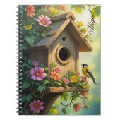 Charmantes Birdhouse Vibrann Sommer Blume Great Ti Notizblock (Vorderseite)