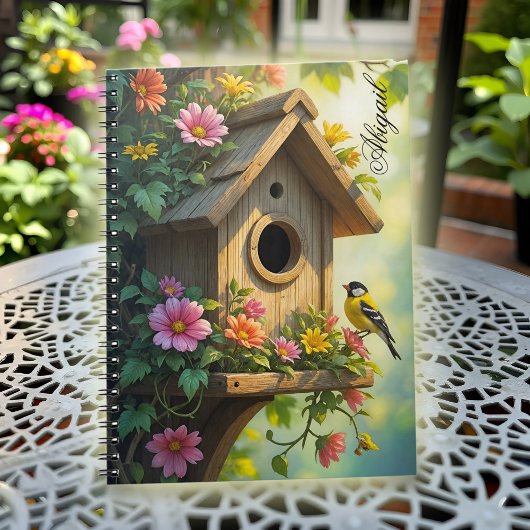 Charmantes Birdhouse Vibrann Sommer Blume Great Ti Notizblock