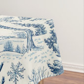 Charmantes Blue White Winter Weihnachtsfest Schnee Tischdecke (Beispiel)