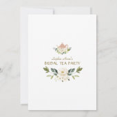 Charmantes Blume Weißes Creme Bridal Tee Party Einladung (Rückseite)