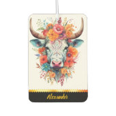 Charmantes, blumengeschmücktes Kuhfriseur Autolufterfrischer (Vorderseite)