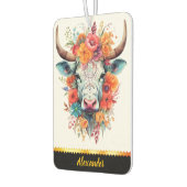 Charmantes, blumengeschmücktes Kuhfriseur Autolufterfrischer (Links)