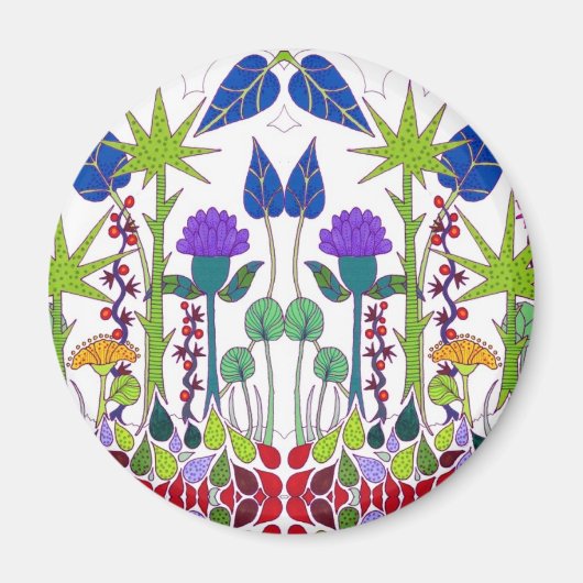 Charmantes Blumenmuster Magnet (Vorne)