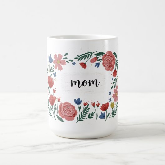 Charmantes Blumenmuster mit "Mutti"-Text Kaffeetasse (Mittel)