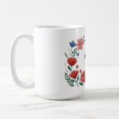 Charmantes Blumenmuster mit "Mutti"-Text Kaffeetasse (Links)