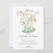 Charmantes Blumentee Party Kinderdusche Einladung (Vorderseite)