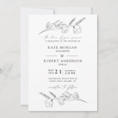 Charmantes botanisches Elegantes Hochzeitserlebnis Einladung (Vorderseite)