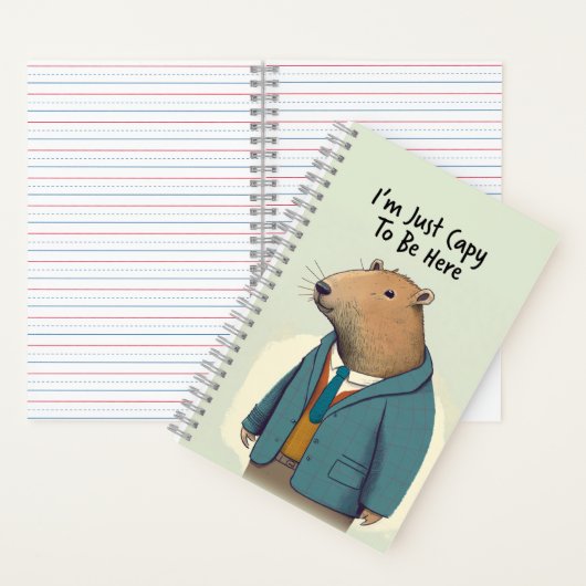 Charmantes Capybara Tweed Anzug Spiral Notebook Notizblock (Innen)