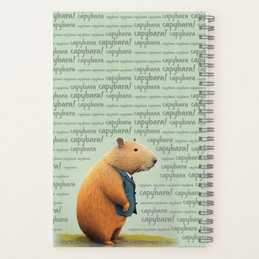 Charmantes Capybara Tweed Anzug Spiral Notebook Notizblock (Rückseite)