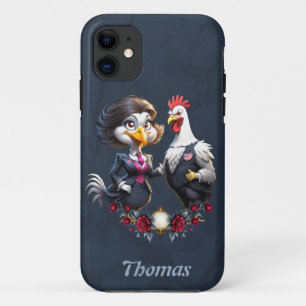 Charmantes Cartoon-Hühnerpaar. Case-Mate iPhone Hülle