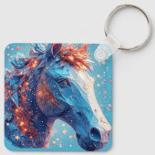 Charmantes Cartoon Pferdeschild Schlüsselanhänger (Rückseite)