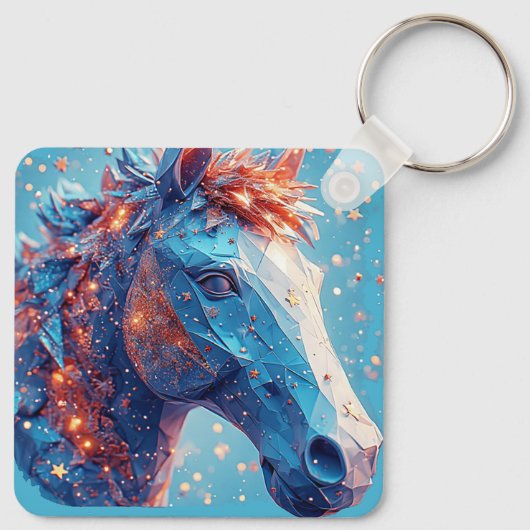 Charmantes Cartoon Pferdeschild Schlüsselanhänger (Rückseite)