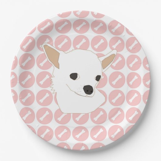 Charmantes Chihuahua-Muster Pappteller (Vorderseite)