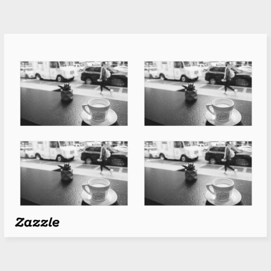 Charmantes Coffee Bar Rechteckiger Aufkleber (Blatt)