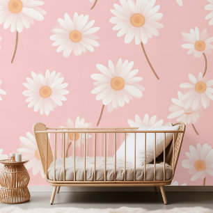 Charmantes Daisy Kids Room Muster   Weichrosa Tapete