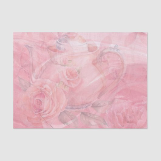 Charmantes Dekorationsdesign Rosa Deko Tee Teebeut Seidenpapier (Vorderseite)