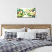 Charmantes Dorf am Fluss Leinwanddruck (Insitu (Schlafzimmer))