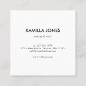 Charmantes einfaches Retro Makeup Artist Foto Quadratische Visitenkarte (Rückseite)