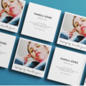 Charmantes einfaches Retro Makeup Artist Foto Quadratische Visitenkarte