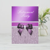 Charmantes elegantes Party für Lila Altersvorsorge Einladung (Stehend Vorderseite)