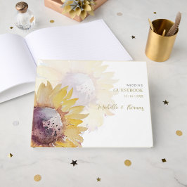 Charmantes Elegantes Watercolor Sonnenblumen Gästebuch