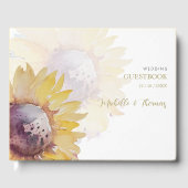 Charmantes Elegantes Watercolor Sonnenblumen Gästebuch (Vorderseite)