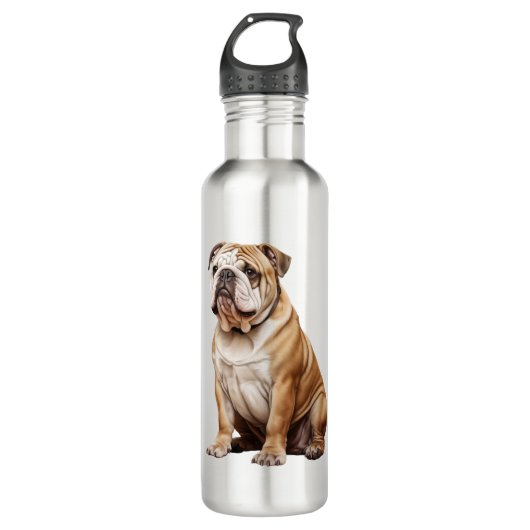 Charmantes englisches Bulldog Portrait - Adorable Edelstahlflasche (Vorderseite)