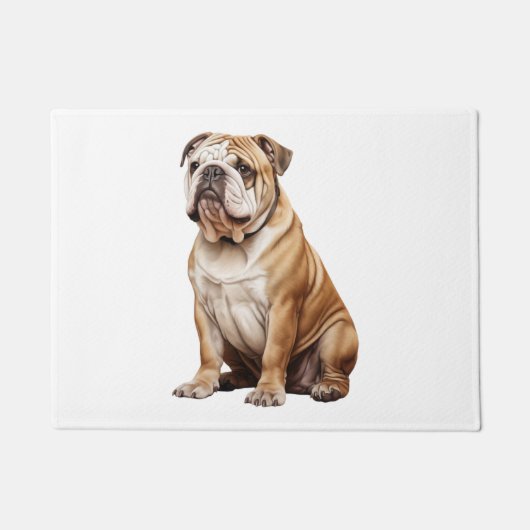 Charmantes englisches Bulldog Portrait - Adorable Fußmatte (Vorderseite)