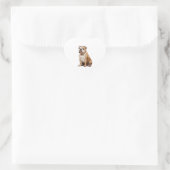 Charmantes englisches Bulldog Portrait - Adorable Herz-Aufkleber (Tasche)