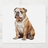 Charmantes englisches Bulldog Portrait - Adorable Schaumweinetikett (Einzelnes Label)