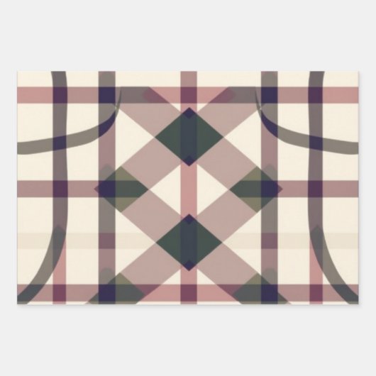 Charmantes englisches Volk Kariert: Rustikale Trad Geschenkpapier Set (Vorderseite 2)