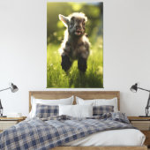 Charmantes farbiges Kinderschiff im Grasportrait Leinwanddruck (Insitu (Schlafzimmer))