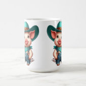 Charmantes Ferkel in Cowboy-Kleidung mit Sonnenblu Kaffeetasse (Mittel)