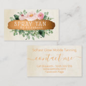 Charmantes Floral Bronze Mobile Spray Tan Visitenkarte (Vorne/Hinten)