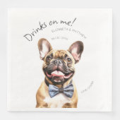 Charmantes französisches Bulldog-Watercolor Serviette (Vorderseite)