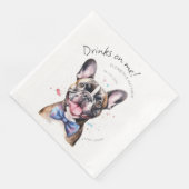 Charmantes französisches Bulldog-Watercolor Serviette (Ecke)