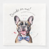 Charmantes französisches Bulldog-Watercolor Serviette (Vorderseite)